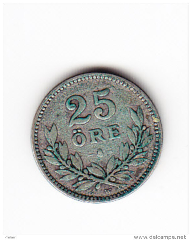 SUEDE, KM 785, VF, SILVER, 1916 W, 25 ORE. (B358) - Svezia