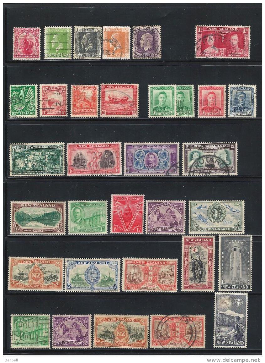 NZ03) NEW ZEALAND -1913-46  GEORGE VI Lotticino 33 Valori Used - Used Stamps