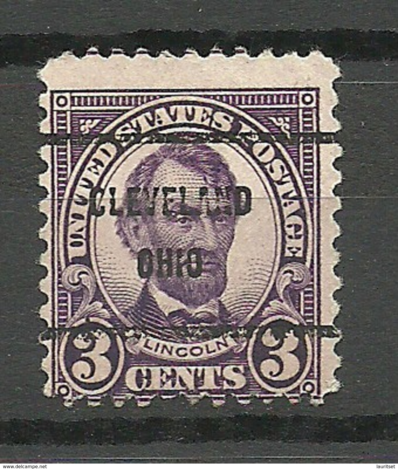 USA 1927 Michel 264 Cleveland Ohio Abraham Lincoln Pre-cancel - Préoblitérés