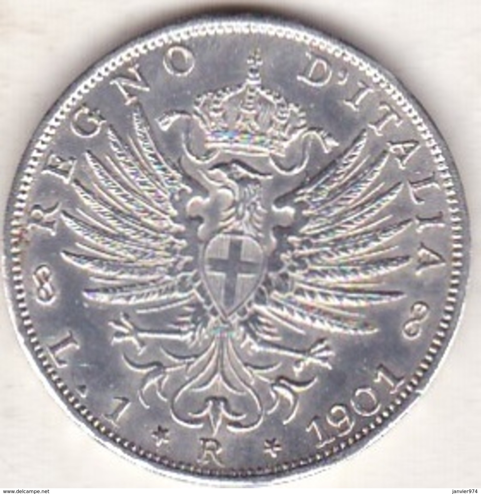 Regno D'Italia ,1 Lira 1901 R Aquila Sabauda , Vittorio Emanuele III. Argent/ Silver - 1900-1946 : Victor Emmanuel III & Umberto II