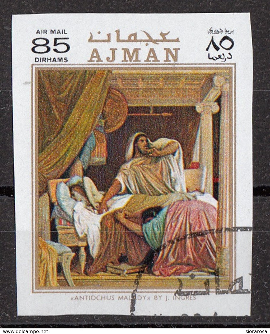 715 Ajman 1970 "Antioco E Stratonice 2" Quadro Dipinto Da J.A.D. Ingres Neoclassicismo Painting Tableau Imper. - Ajman