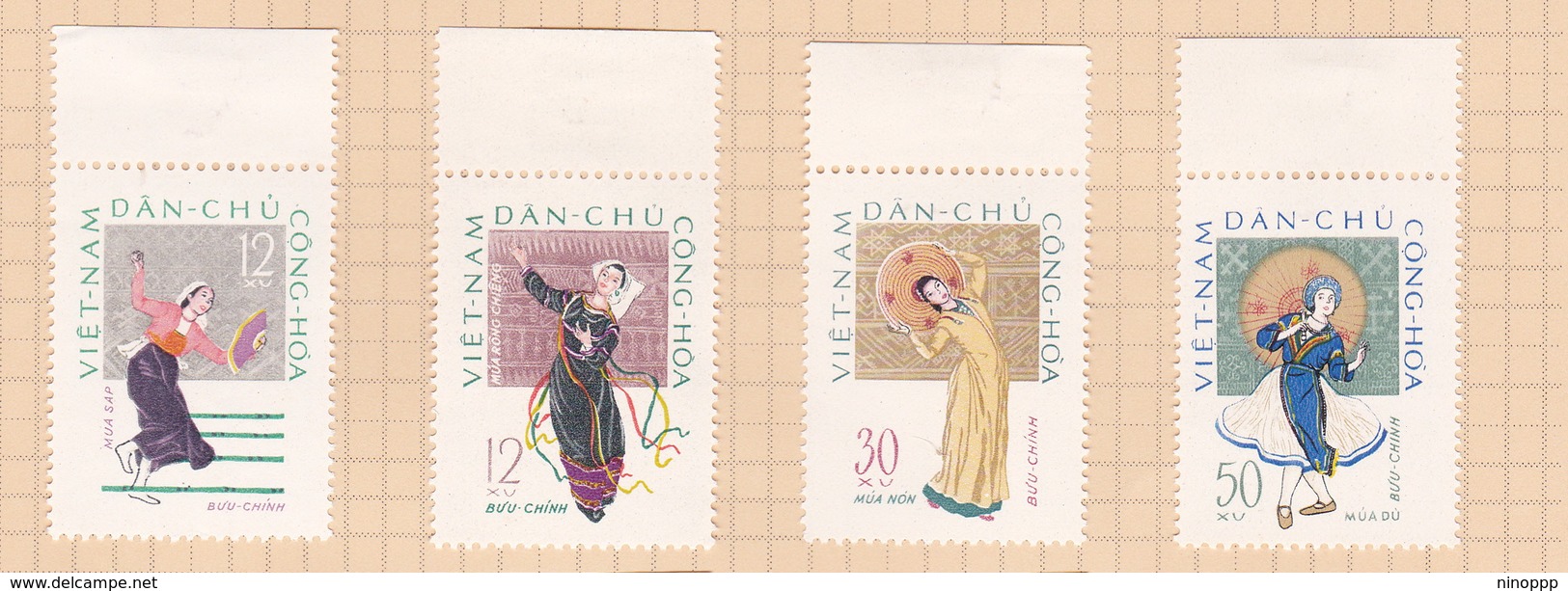 Vietnam North N205-208 1962 Dances Mint Set - Vietnam