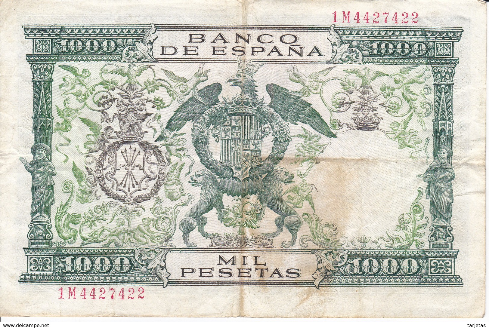 BILLETE DE ESPAÑA DE 1000 PTAS DEL AÑO 1957 REYES CATOLICOS SERIE 1M CALIDAD BC (BANKNOTE) - 1000 Pesetas