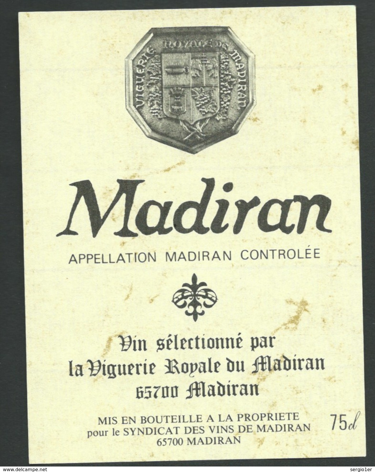 étiquette Vin   Madiran Vin Sélectionné Par La Viguerie Royale De Madiran - Madiran