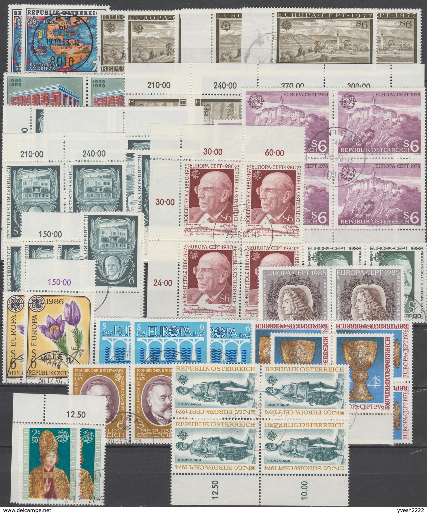 Autriche. Petit Lot De Timbres Oblitérés. 75 Timbres Europa. TB Qualité - Collections