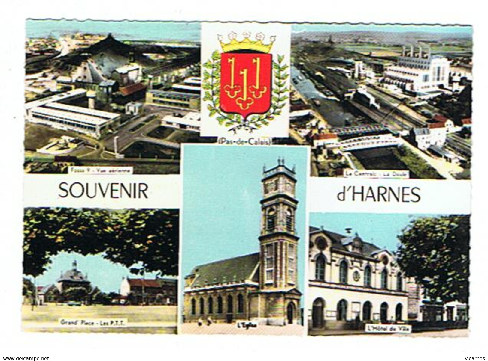 CPSM 62 HARNES Souvenir Multivues - Harnes