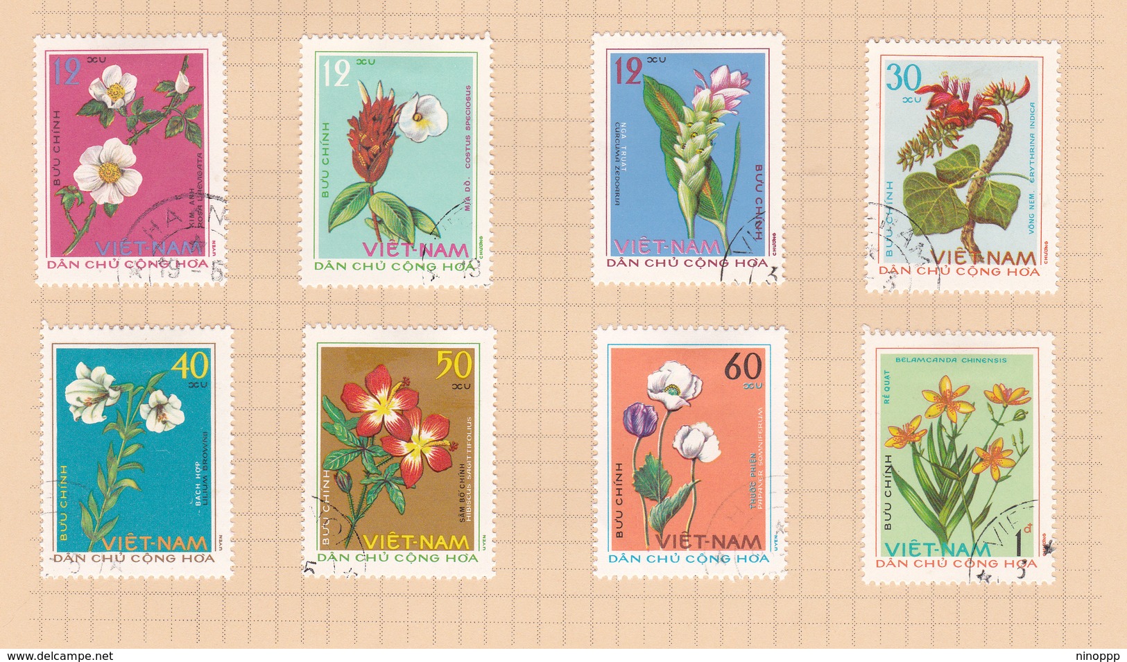 Vietnam North N809-816 1975 Medicinal Plants Used Set - Vietnam