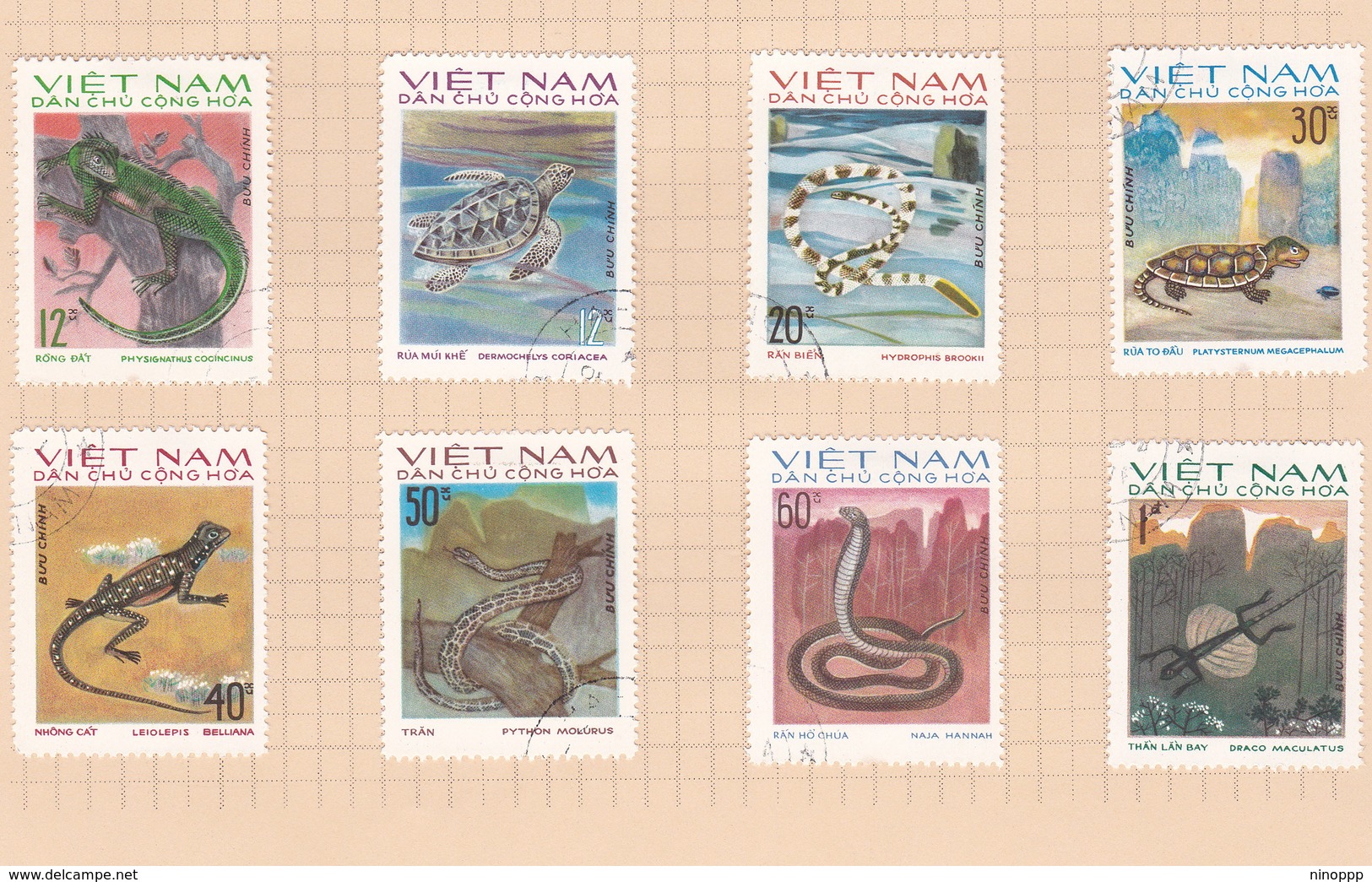 Vietnam North N831-838 1975 Reptiles Used Set - Vietnam