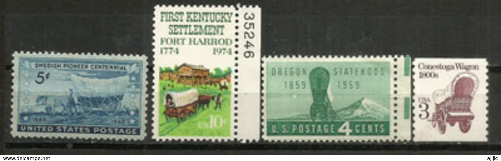 La Conquète De L'Ouest, 4 Timbres Neufs ** Des Etats-Unis - American Indians