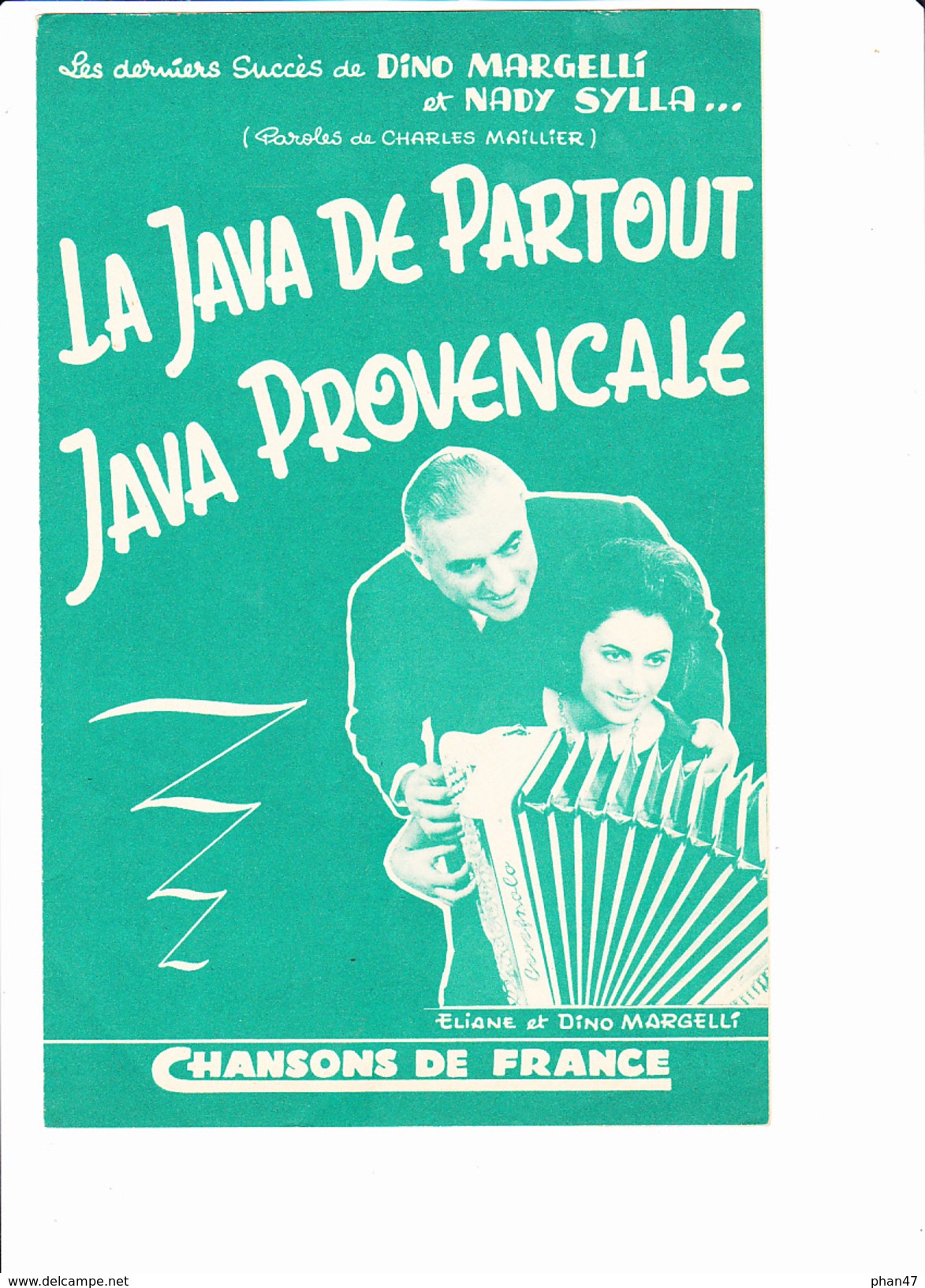 Partition Accordéon Ou Violon: "La Java De Partout", "Java Provençale",  Dino MARGELLI Et Nady SYLLA - Autres & Non Classés