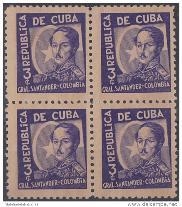 1937-298 CUBA REPUBLICA. 1937 3c. Ed.310 COLOMBIA. ESCRITORES Y ARTISTAS. WRITTER AND ARTIST NO GUM. - Neufs