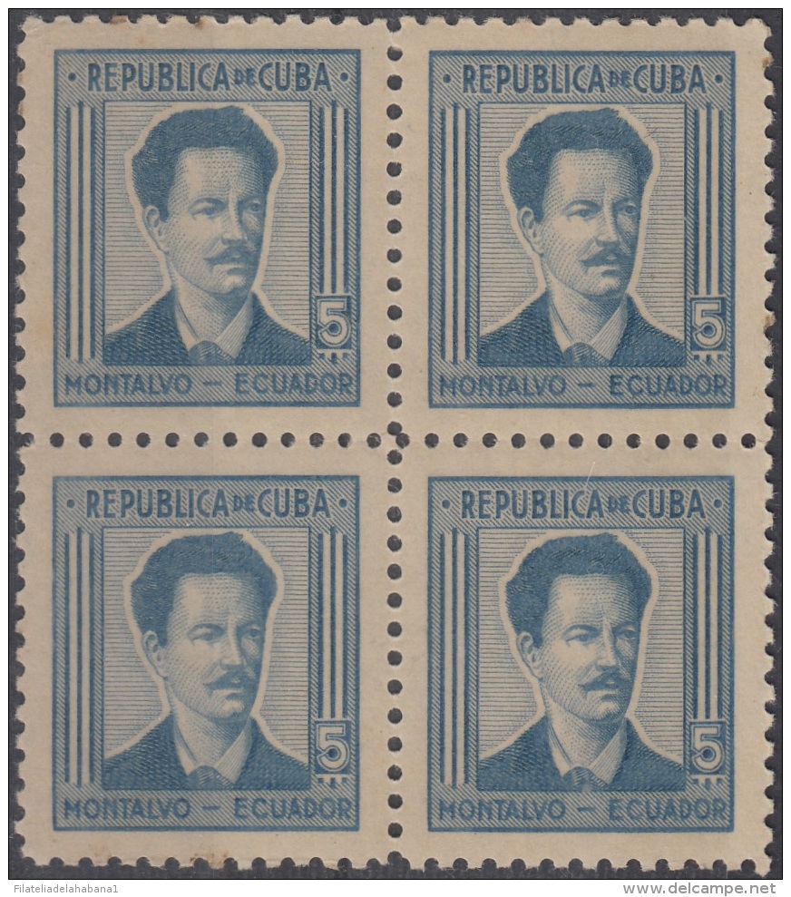 1937-307 CUBA REPUBLICA. 1937 5c. Ed.314 ECUADOR MONTALVO. ESCRITORES Y ARTISTAS. WRITTER AND ARTIST MNH. - Ongebruikt