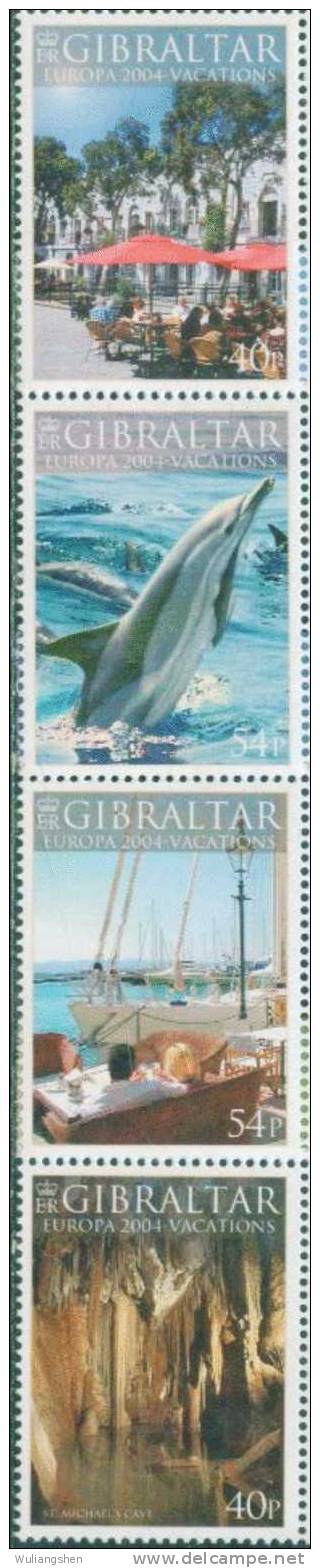 XP3272 Gibraltar 2004 Europa Cave Scenery 4v MNH - Gibraltar