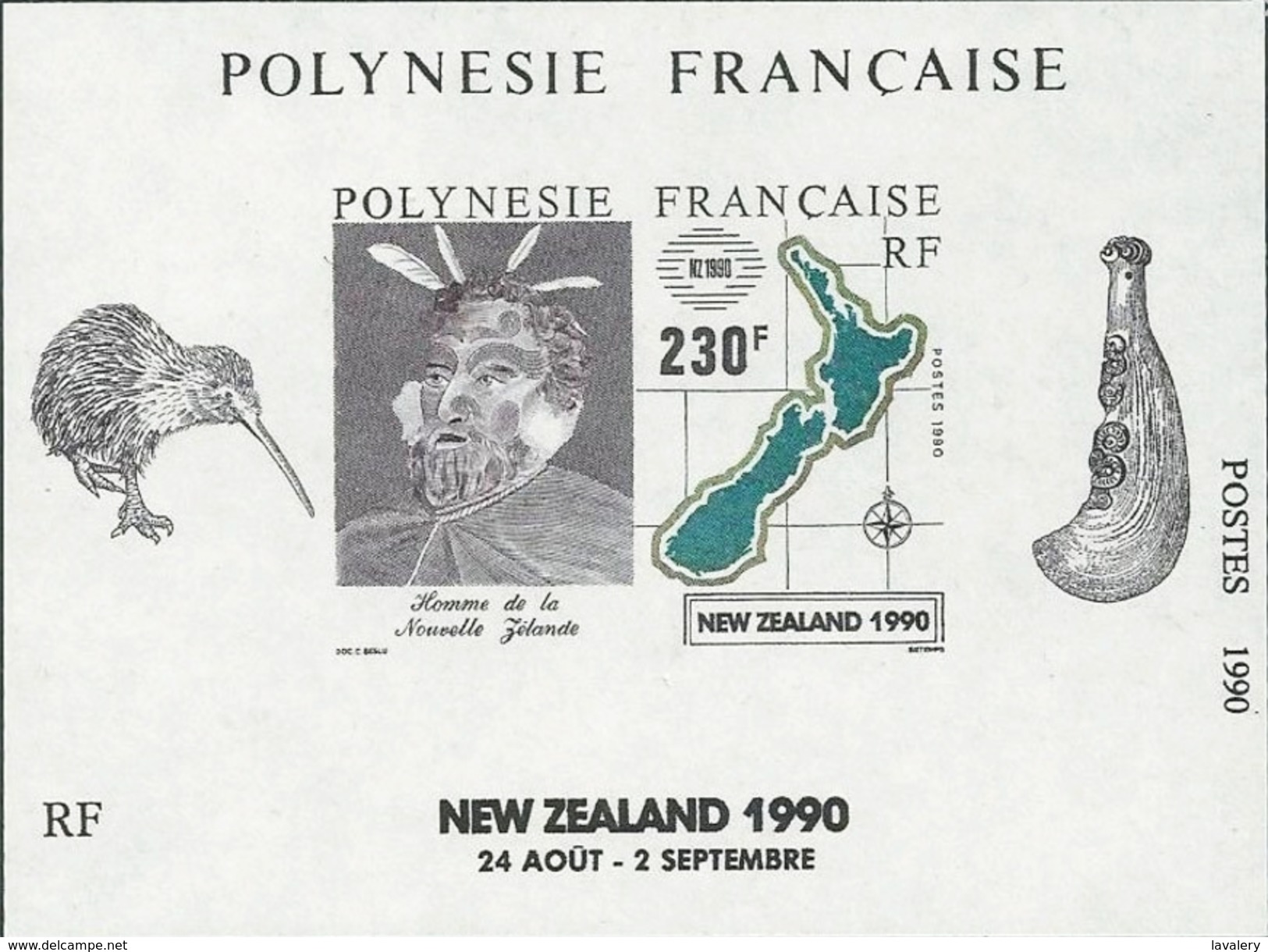 FRENCH POLYNESIA 1990 New Zealand Kiwi Bird Birds Animals Fauna MNH - Kiwi