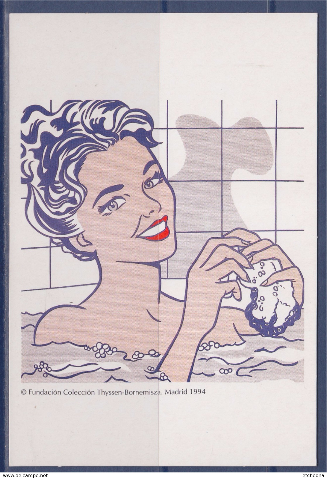 Roy Lichtenstein  Carte Postale, "Mujer En El Baño" 1963, Femme Au Bain, Huile Sur Toile, - Schilderijen