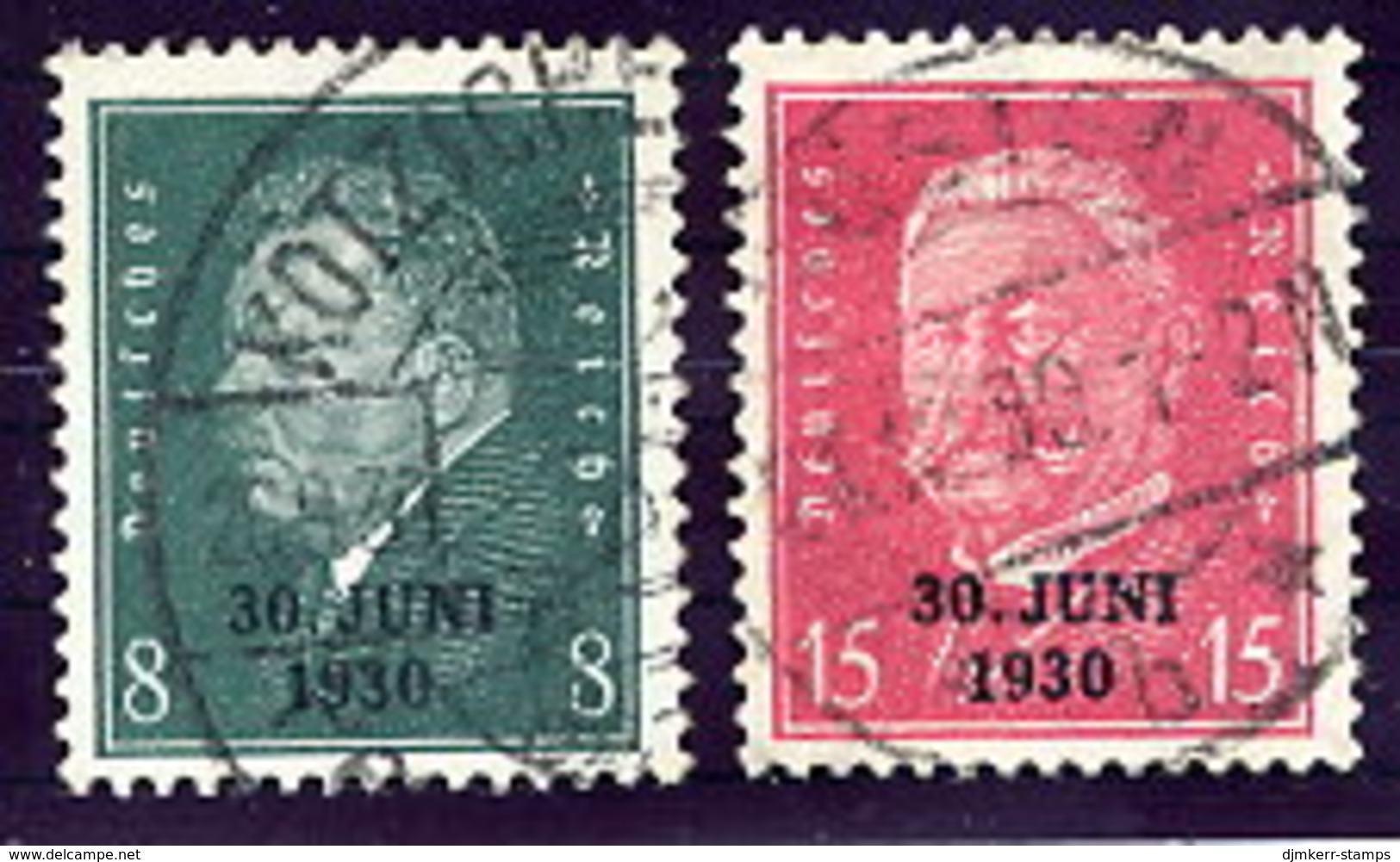DEUTSCHES REICH 1930 Departure Of Allied Troops Set Used.  Michel 444-45 - Used Stamps