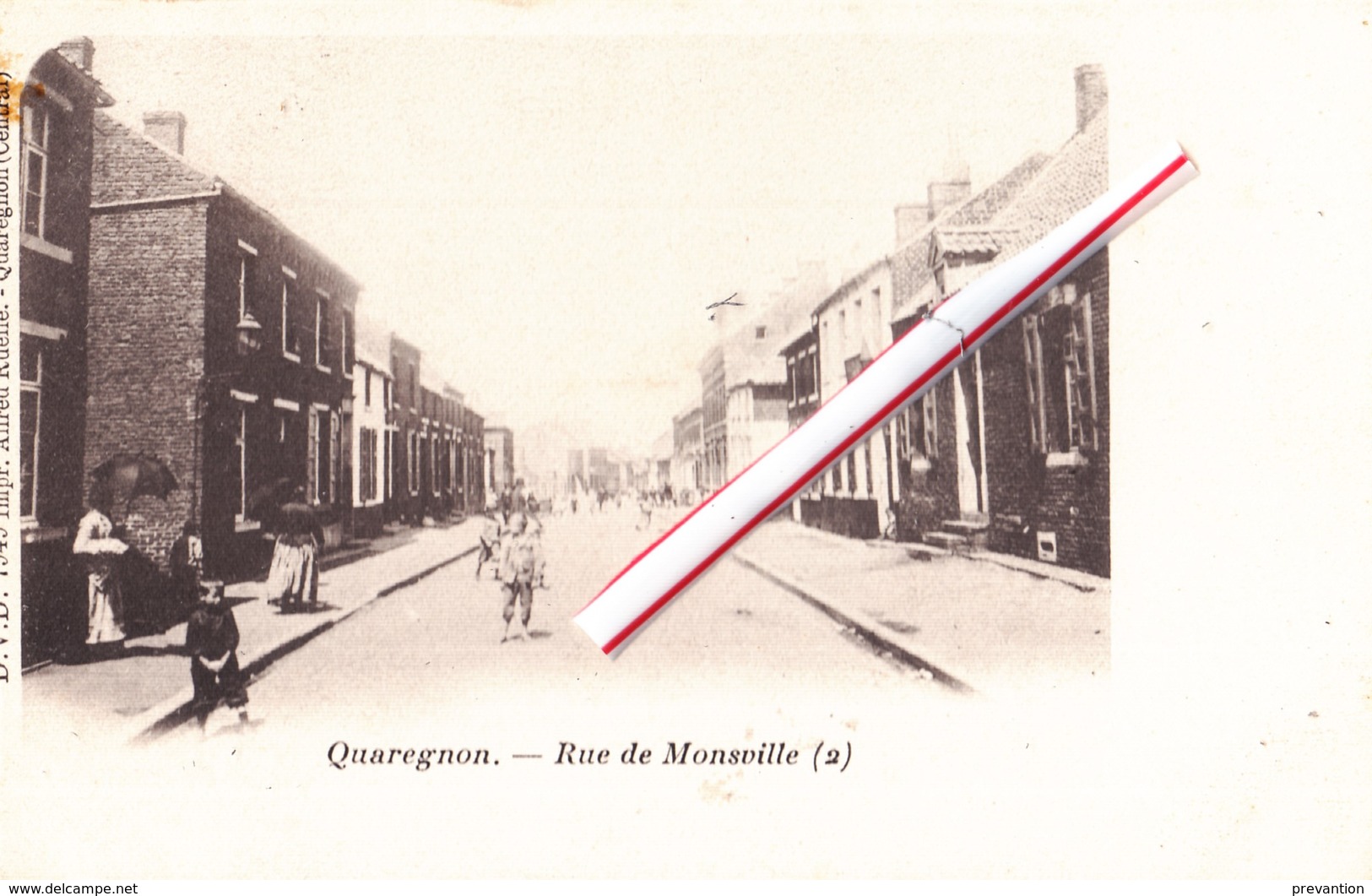 QUAREGNON - Rue De Monsville - Superbe Carte Animée (voir Scans) - Quaregnon