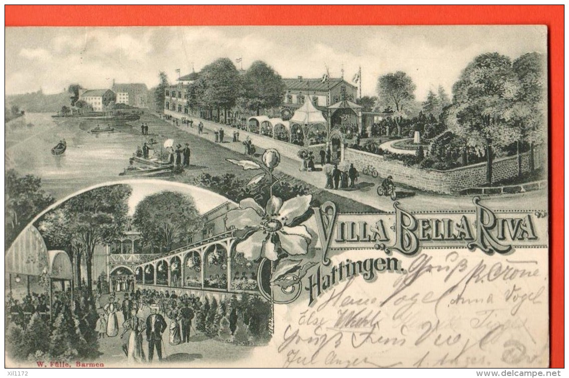 IAB-17  Litho  Villa Bella Riva Hattingen ,  Pionier. Gelaufen In 1900 Nach Roubaix - Hattingen