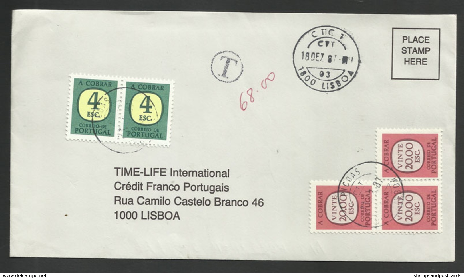 Portugal Lettre 1987 Timbre-taxe Port Dû Postage Due Cover - Lettres & Documents