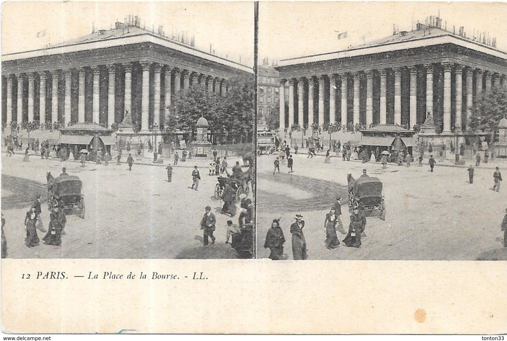 PARIS - 75 - CPA DOS SIMPLE - Double Vue De La Place De La Bourse - ENCH1612 - - Louvre