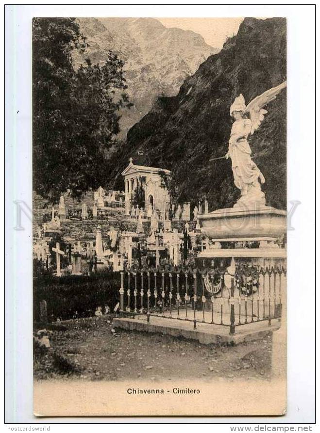 246796 ITALY Chiavenna Cimitero Cemetery Vintage Postcard - Otros & Sin Clasificación