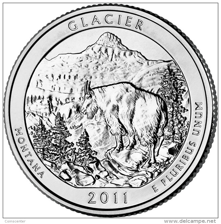 USA QUARTER (1/4 Dollar) 2011 P Mint "GLACIER" UNC - 2010-...: National Parks
