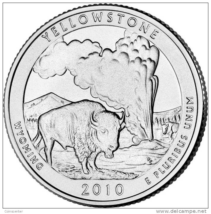 USA QUARTER (1/4 Dollar) 2010 D Mint "Yellowstone" UNC - 2010-...: National Parks