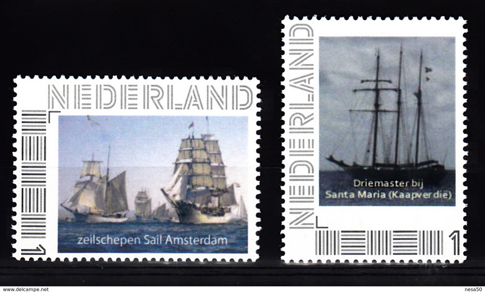 Nederland  2017 Persoonlijke Zegel : Thema: Sail Ship: Zeilschepen Sail Amsterdam + Driemaster Bij Santa Maria - Unused Stamps
