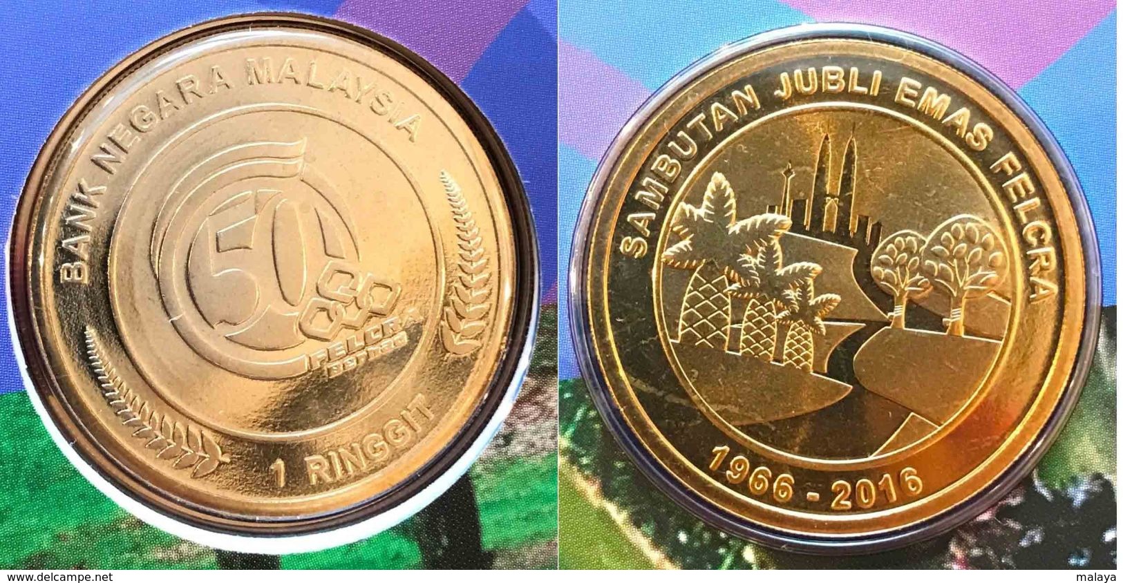 Malaysia 2016 1 Ringgir 50th Felcra Forest Village Golden Jubilee Commemorative Nordic Gold Coin Card BU - Malaysia