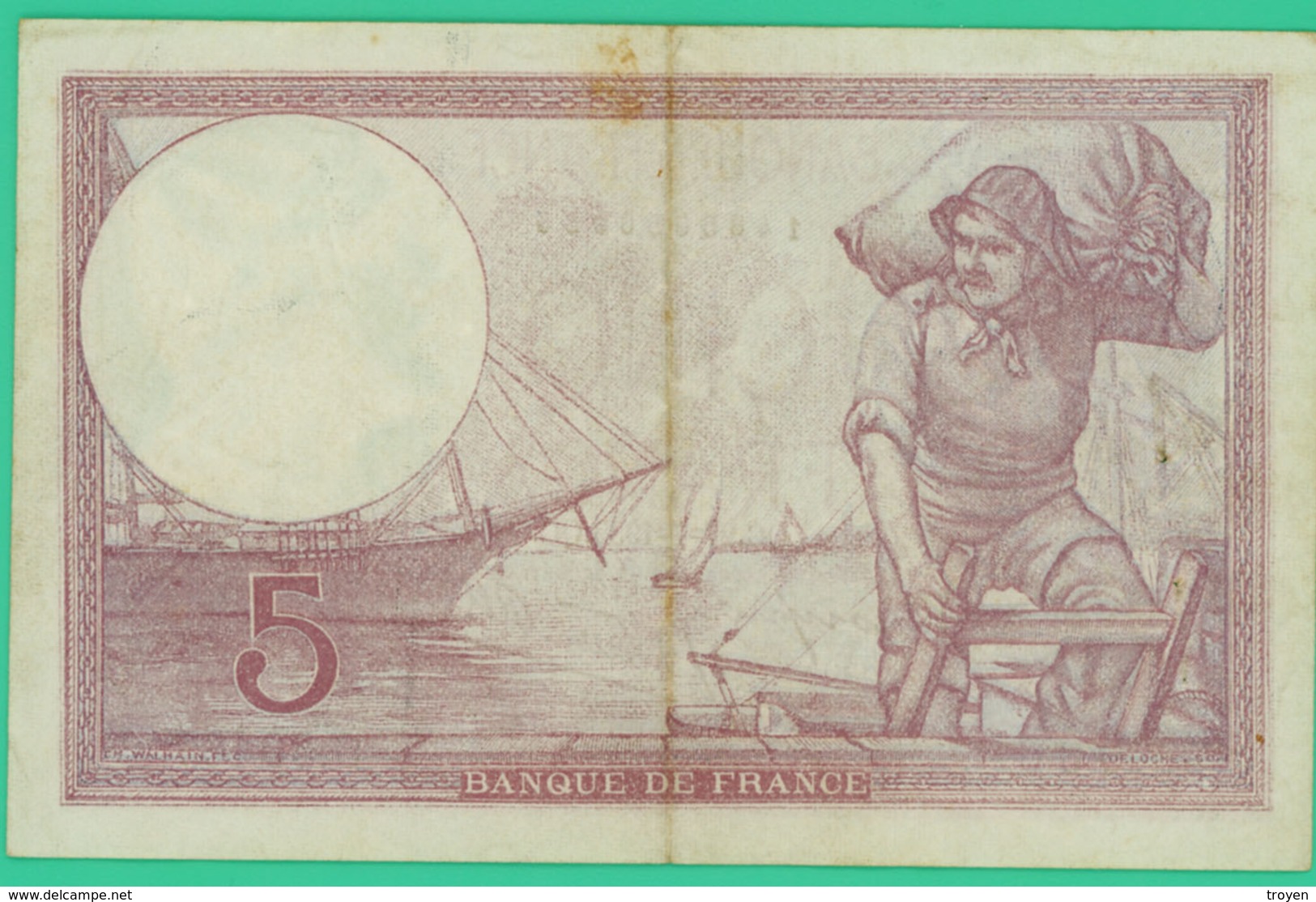 5 Francs - Violet - France - N°. G.59467 936  - 27-7-1939 MX -  TB+ - - 5 F 1917-1940 ''Violet''