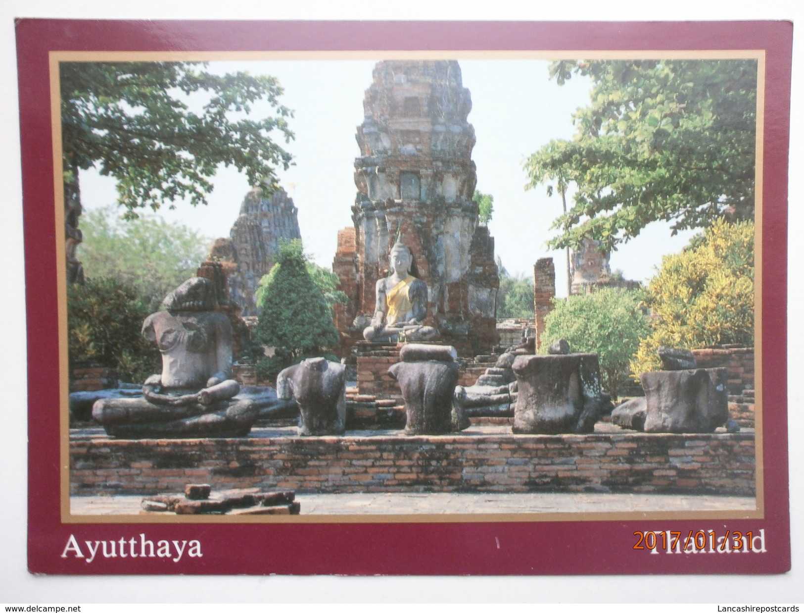 Postcard Ayutthaya Thailand Buddha Images In Wat Mahatat Destroyed In 1767 My Ref B2199 - Thailand
