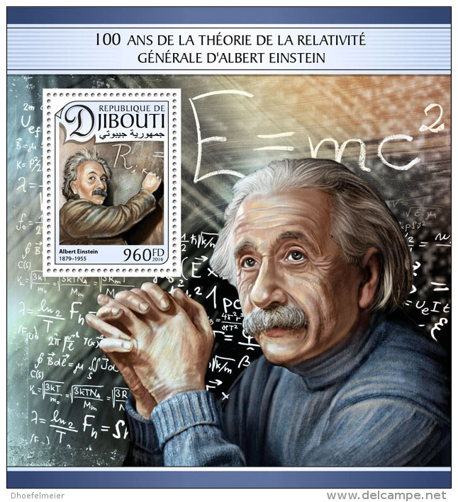 DJIBOUTI 2016 ** Albert Einstein S/S - OFFICIAL ISSUE - A1704 - Albert Einstein