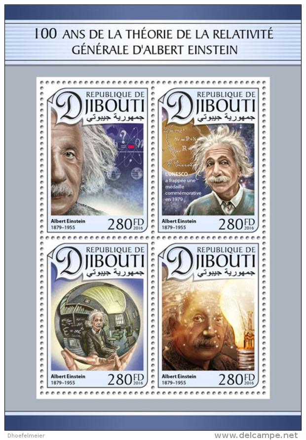 DJIBOUTI 2016 ** Albert Einstein M/S - IMPERFORATED - A1704 - Albert Einstein