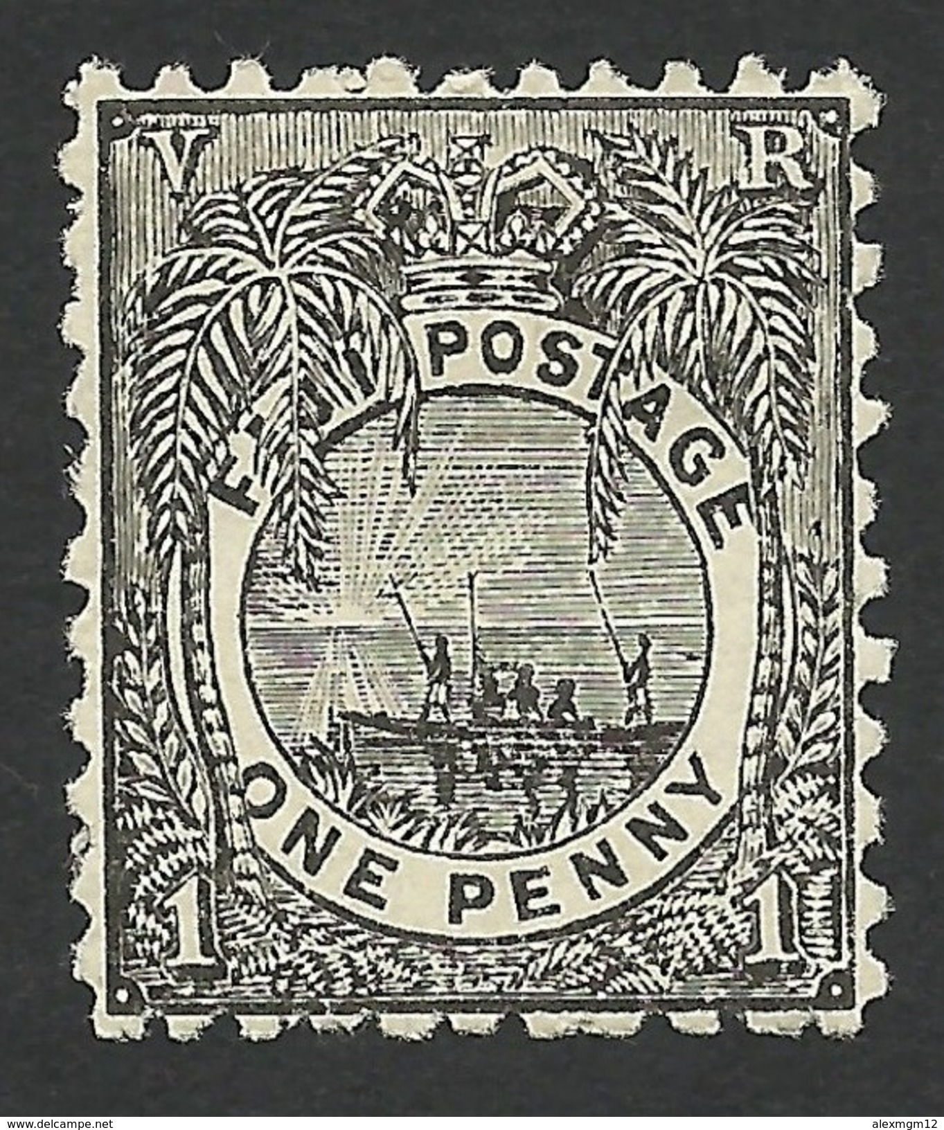 Fiji, 1 P. 1893, Sc # 54, Mi # 28, MH. - Fiji (...-1970)