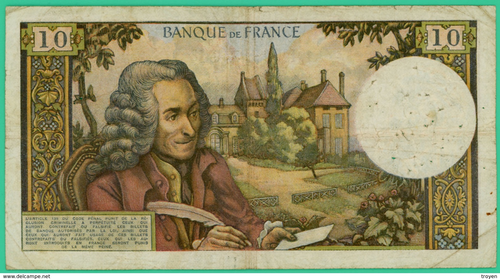 10  Francs - Voltaire  -  France - N°.V.102 19118 - C.6=8=1964.C   - TB+  - - 10 F 1963-1973 ''Voltaire''