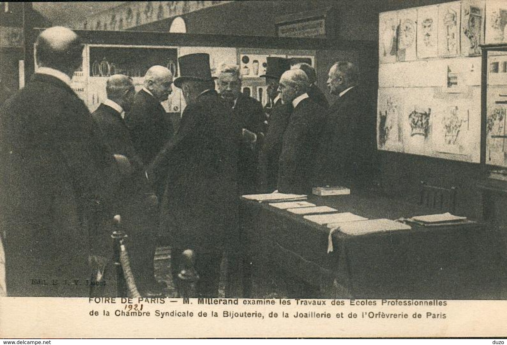 CPA Imprimé Illustré - Foire De Paris 1921 - Mr Millerand Examine Les  Travaux Des Ecoles Professionnelles - Exposiciones