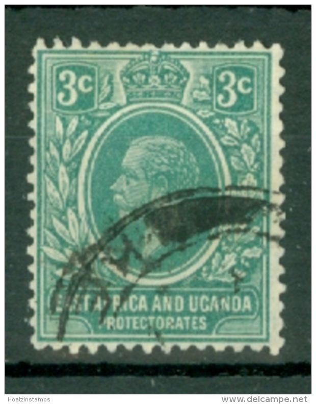 East Africa &amp; Uganda Protectorates: 1921   KGV     SG66a   3c   Blue-green   Used - East Africa & Uganda Protectorates