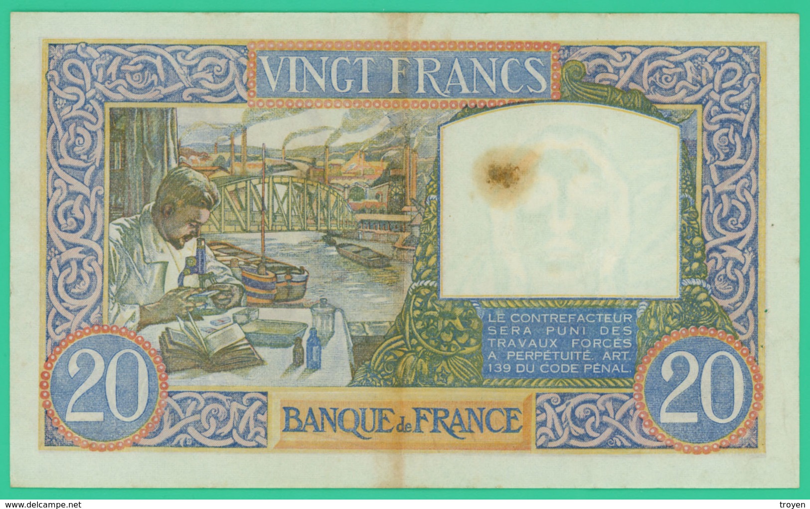 20  Francs - Science Et Travail   -  France - X.1379 370 - DL.17=10=1940.  - TB+  - - 20 F 1939-1942 ''Science Et Travail''