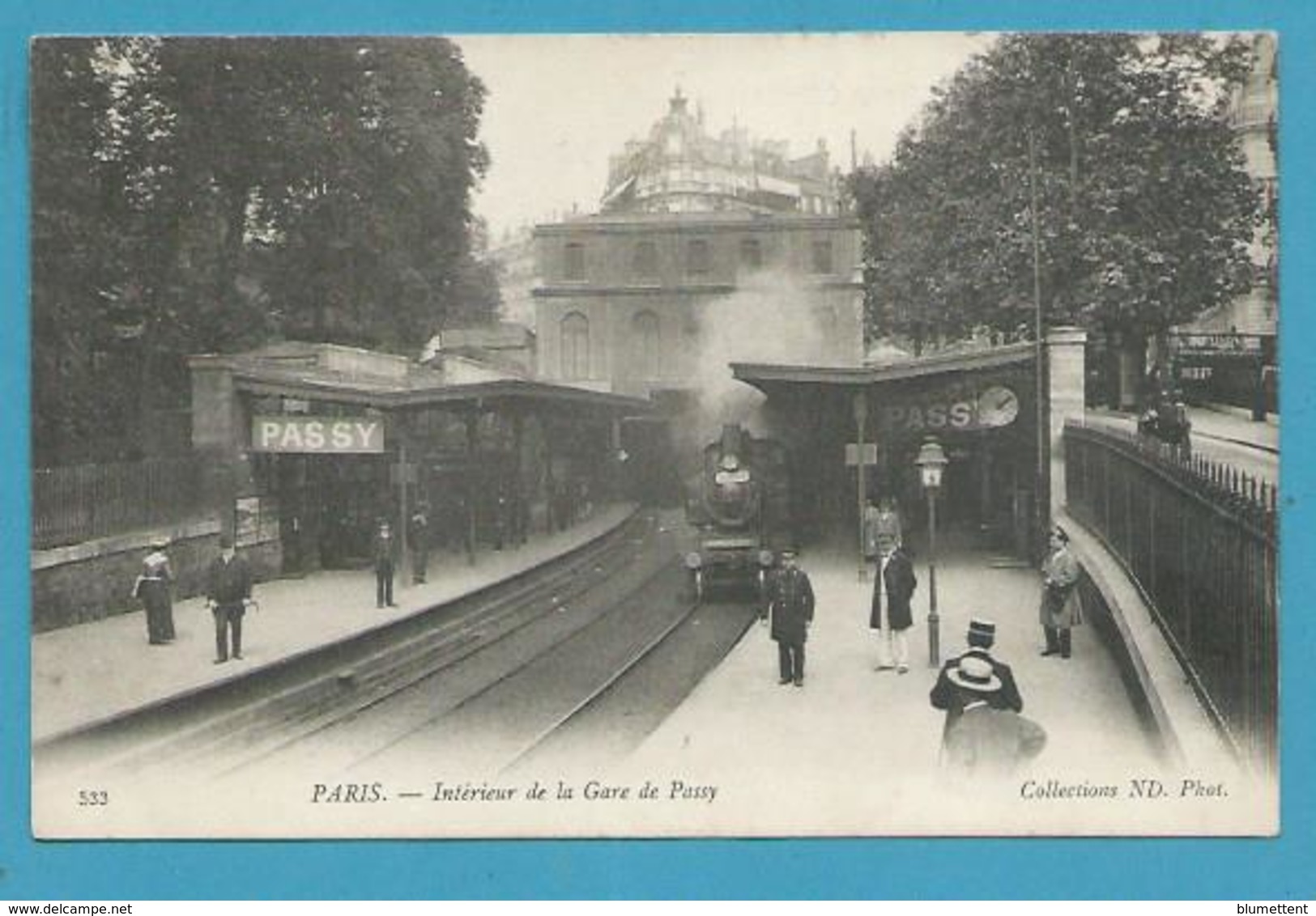 CPA Chemin De Fer Train En Gare De Passy PARIS - Metro, Stations