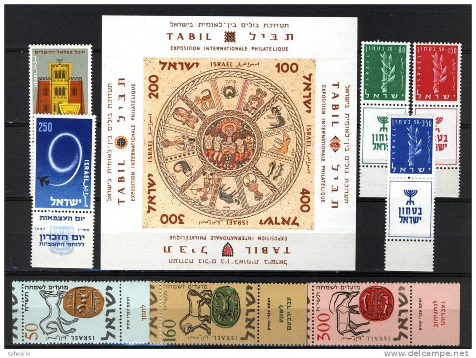 Israel 1957, 8 Stamps & 1 Sheet **, MNH - Ongebruikt (met Tabs)