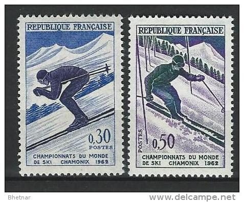 FR YT 1326 & 1327 " Championnat Du Monde De Ski " 1962 Neuf** - Unused Stamps