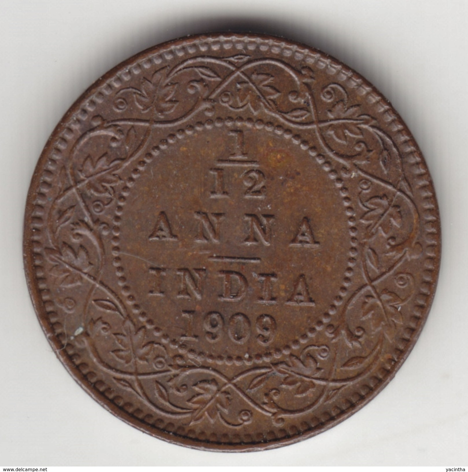 @Y@  Brits India    1/12 Anna 1909   (4557) - Inde