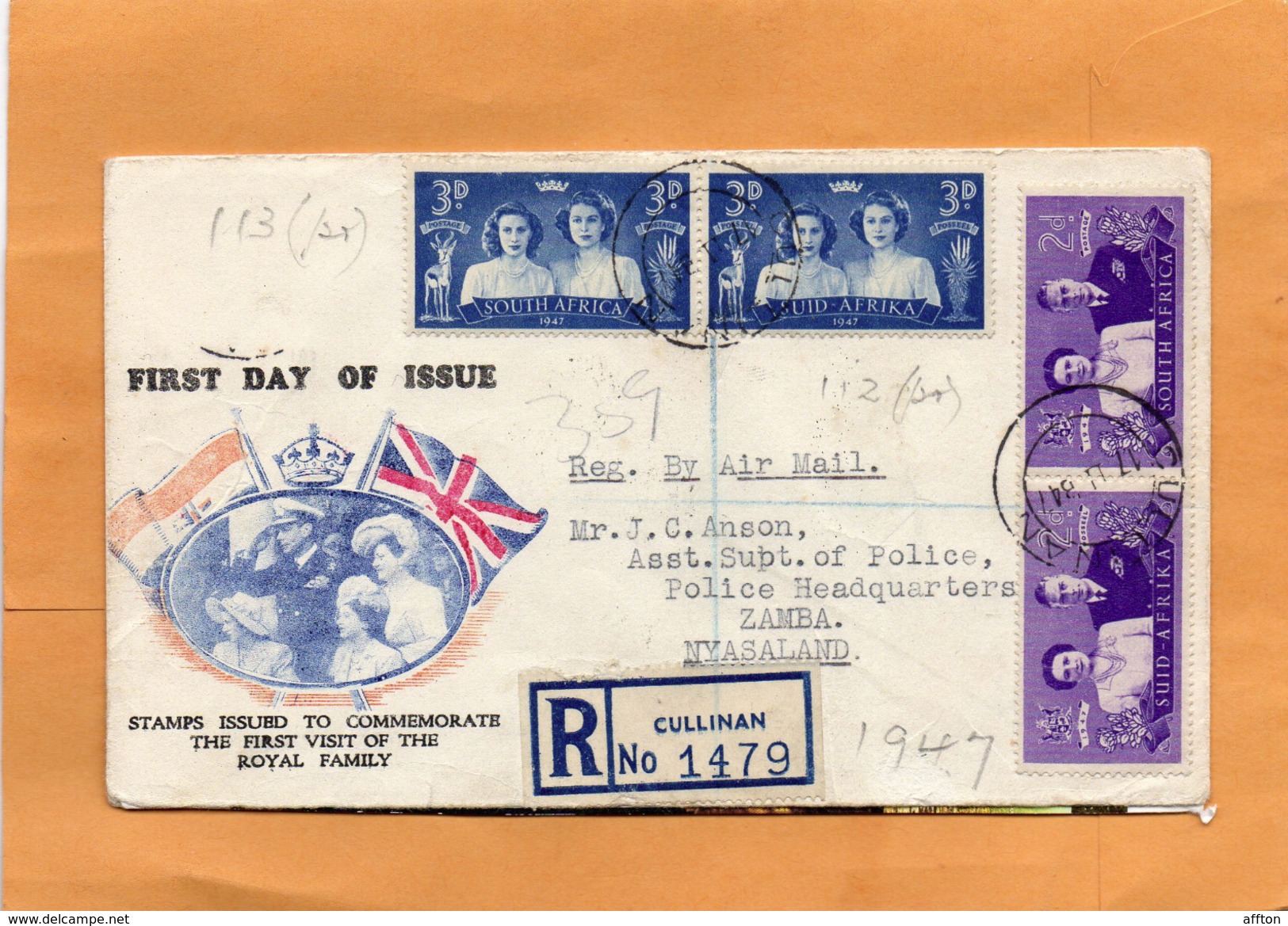 South Africa 1947 FDC Mailed - FDC