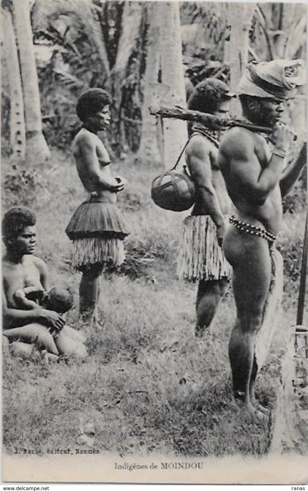 CPA Nouvelle Calédonie New Calédonia Océanie écrite Nu Féminin Femme Nue Ethnic MOINDOU - Nouvelle Calédonie