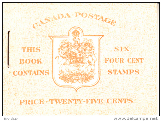 Canada Booklet 1953 #BK45 4c Elizabeth II Karsh Issue English Cover - Carnets Complets