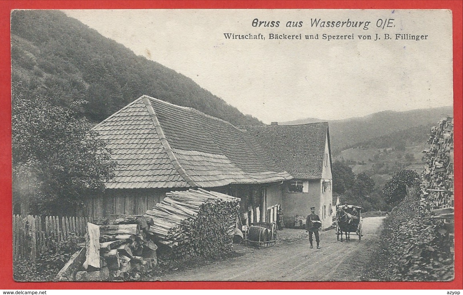 68 - GRUSS Aus WASSERBURG - WASSERBOURG - Wirtschaft - Bäckerei - Spezerei - J. B. FILLINGER - Facteur - Autres & Non Classés