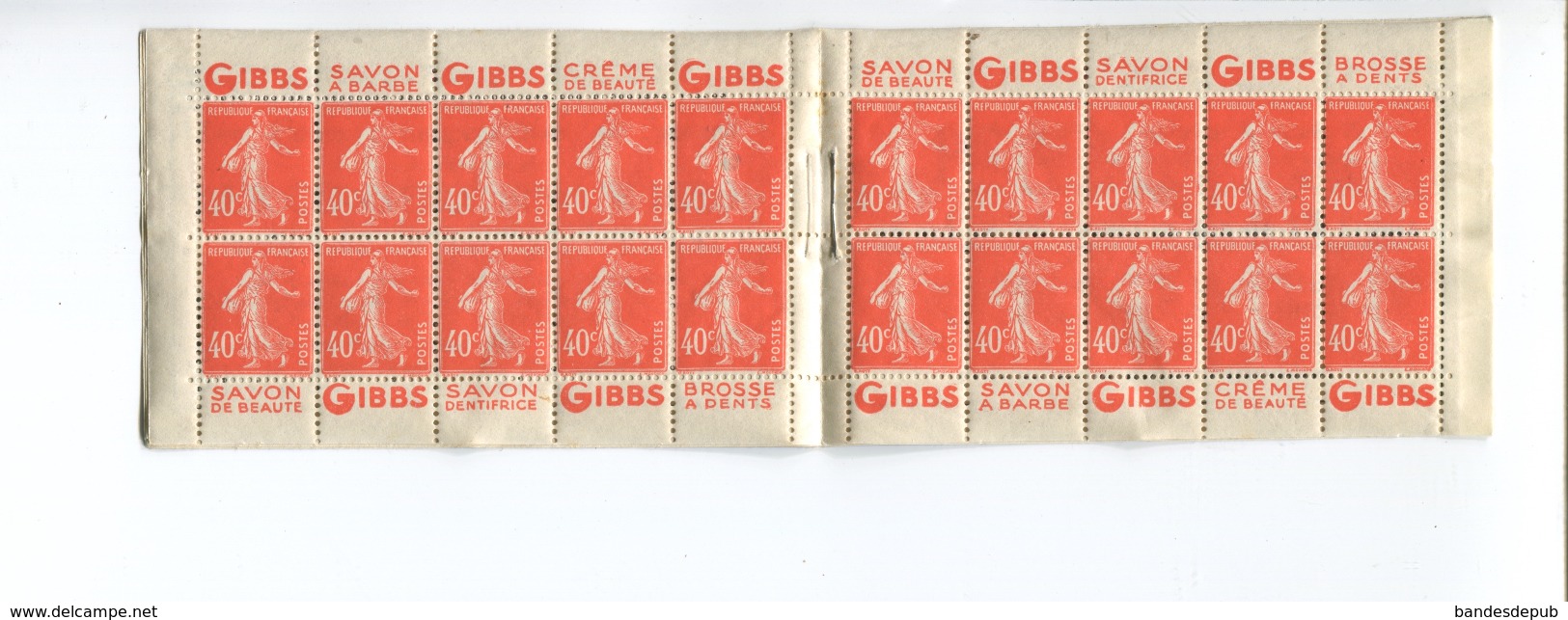 CARNET PUB  194 C3 C 3  20 TIMBRES SEMEUSE 40 C GIBBS  MAISONS DONY S 106 - Other & Unclassified