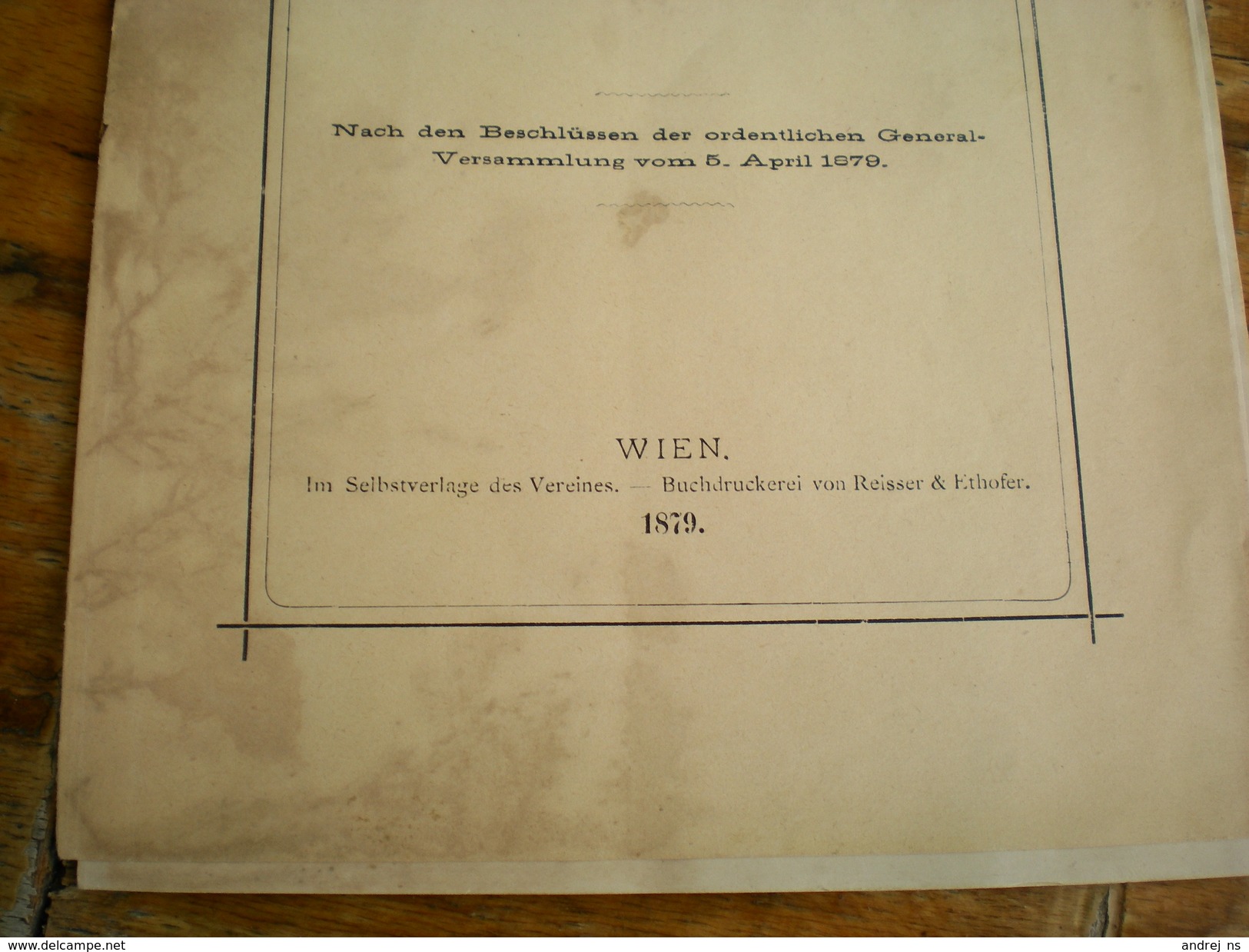 Wien  Statuten Des Wiener Eislauf Vereines  1879 - Altri & Non Classificati