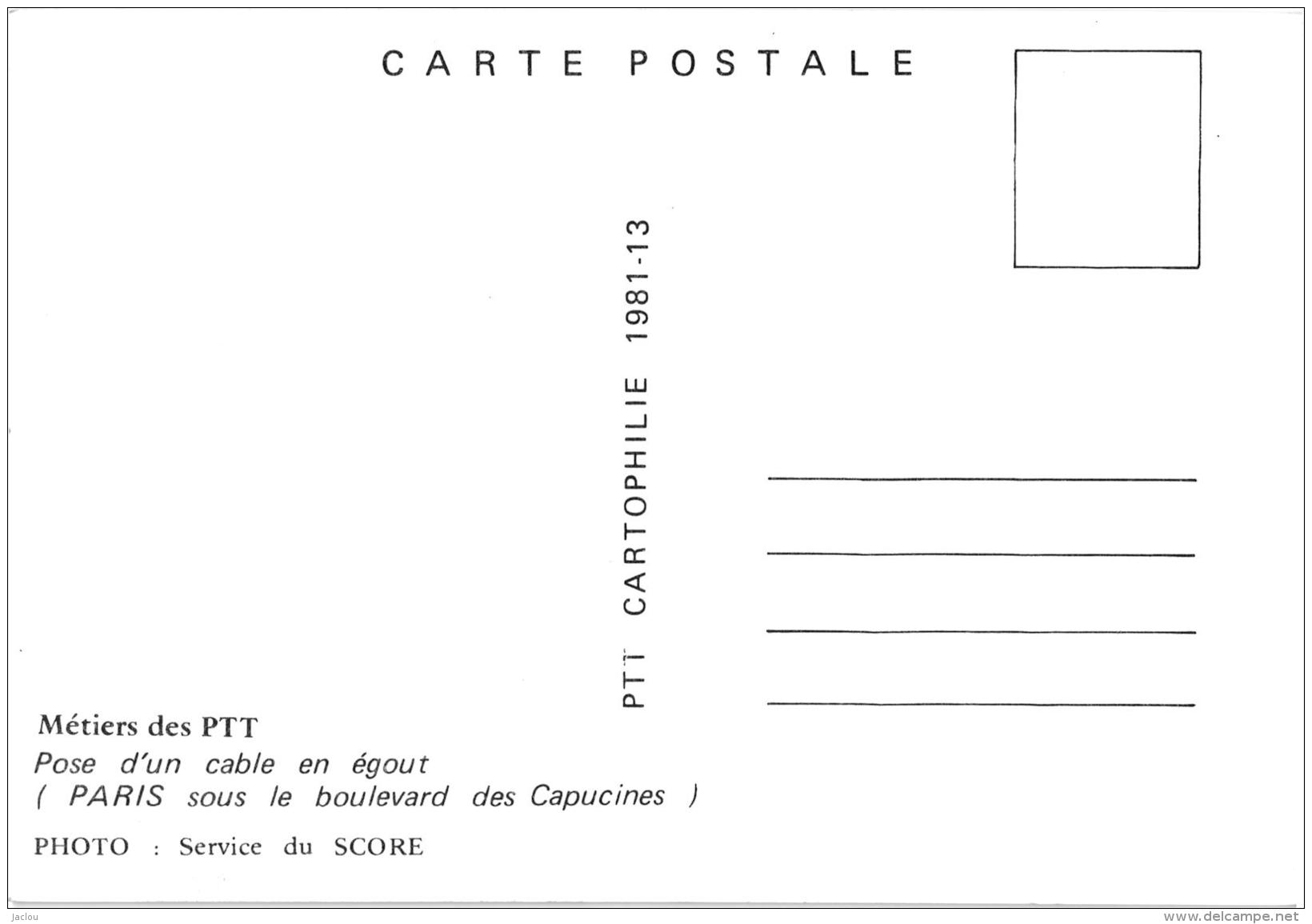 METIERS DES PTT ATTENDANT EQUIPE DE SOUDEURS ,L'EXTREMITE DU CABLE EST MATEE REF 50710 - Postal Services