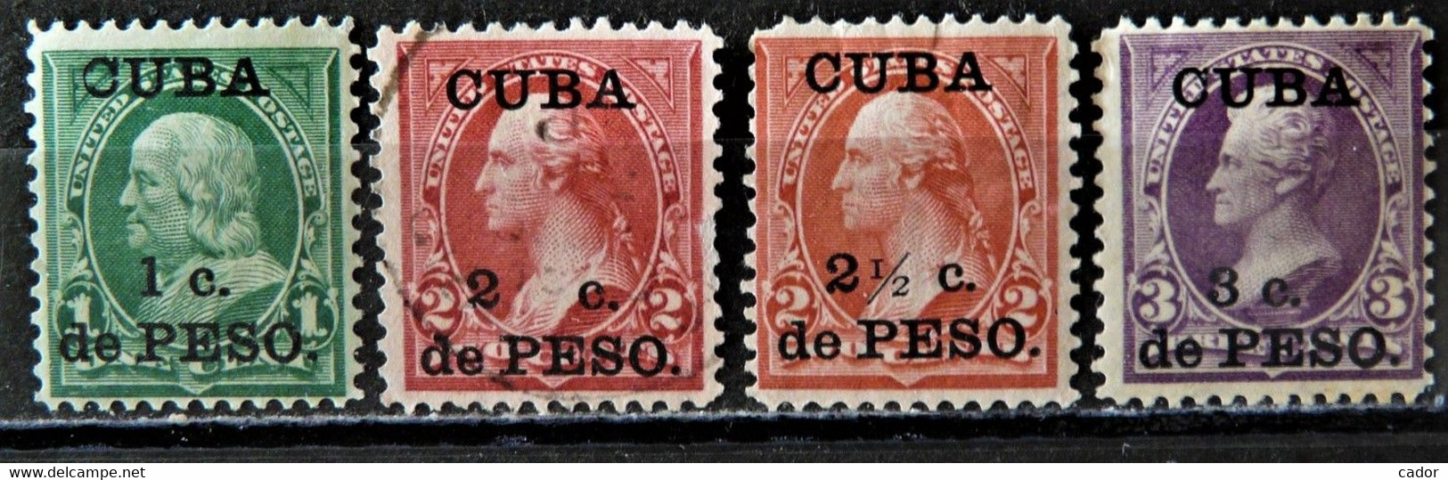 CUBA  1899 Occup. Américaine - 4 Timbres (3 * / 1 O - Voir 2 Scan) - Usados